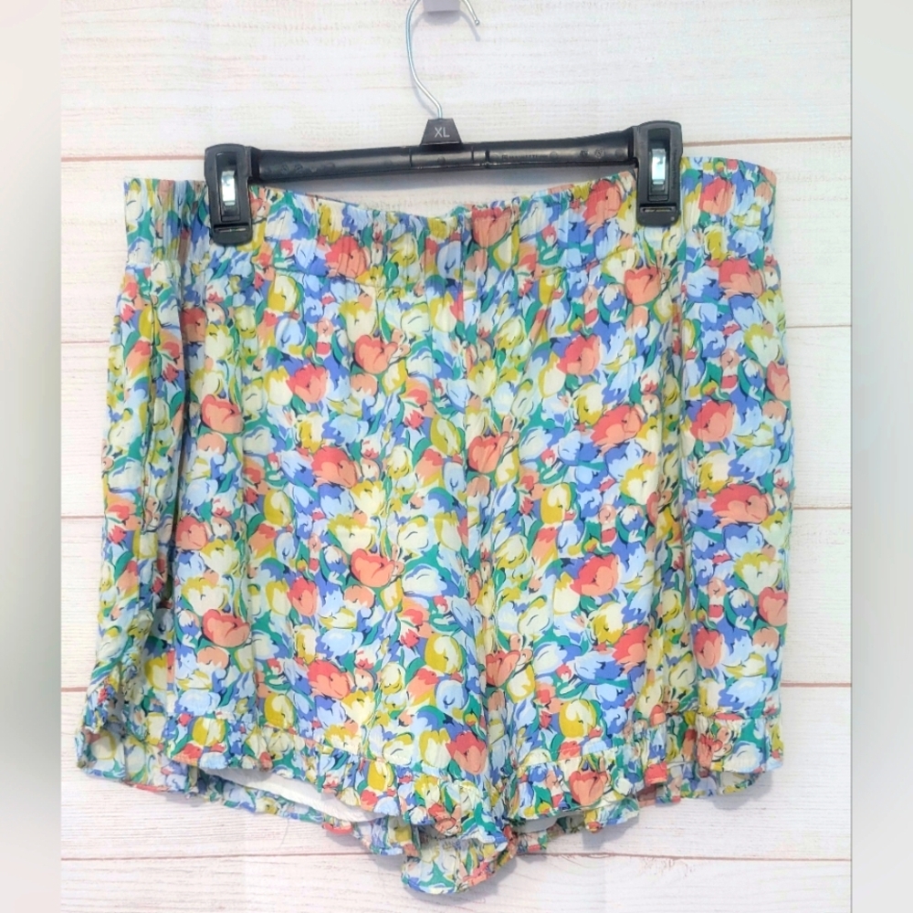 Not Cotton Bleu Floral Women's Shorts Size 1X